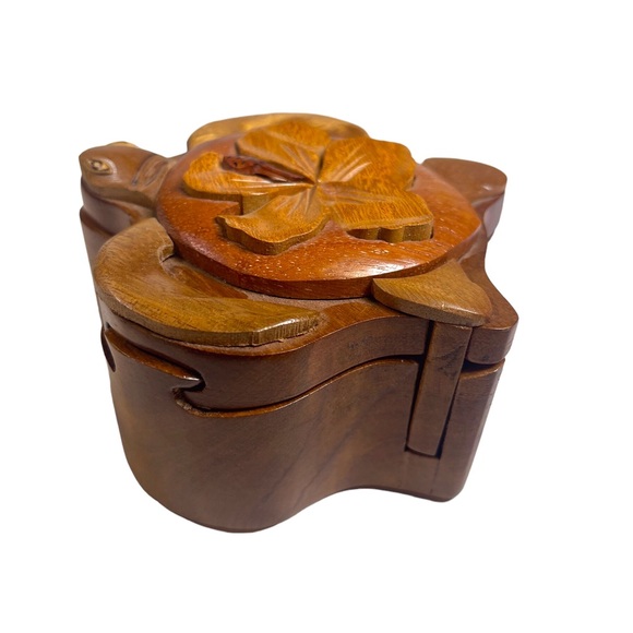 aloha wood art turtle puzzle Trinket Jewelry Box Design In Hawaii By Paul Le - Picture 11 of 16
